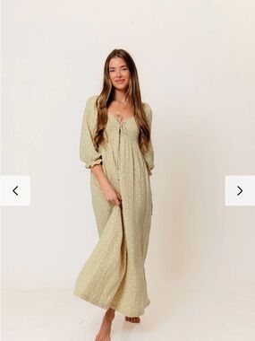 Sage Green Maxi Dress with Smocked Bodice Worth Collective